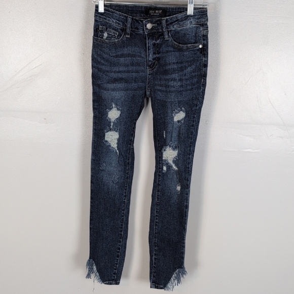 Judy Blue Distressed Skinny Fit Jeans - Picture 1 of 16